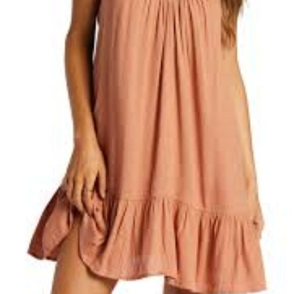 BILLABONG Beach Vibes Orange Solid Tank Dress Cover Up Womens Medium - Picture 13 of 14